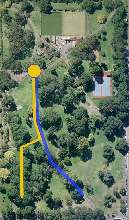 Flagstaff Gardens- Yello is the intermediate course and the blue is the beginners course.